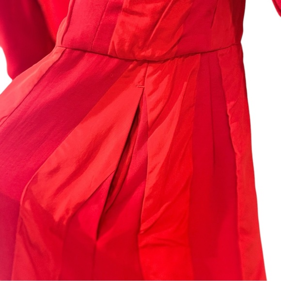 Everlane Red The City Stripe Ruched Dress - Picture 7 of 15